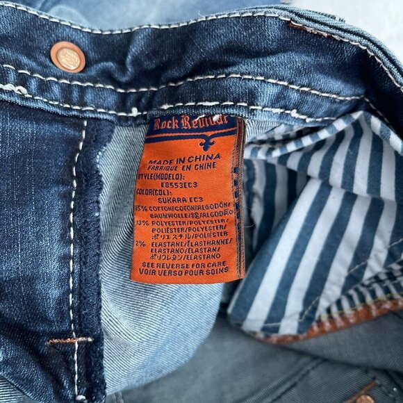 Rock Revival Sukara Easy Crop Jeans Med-Wash Denim Embroidered‎ Pockets Women 28 - Picture 10 of 16